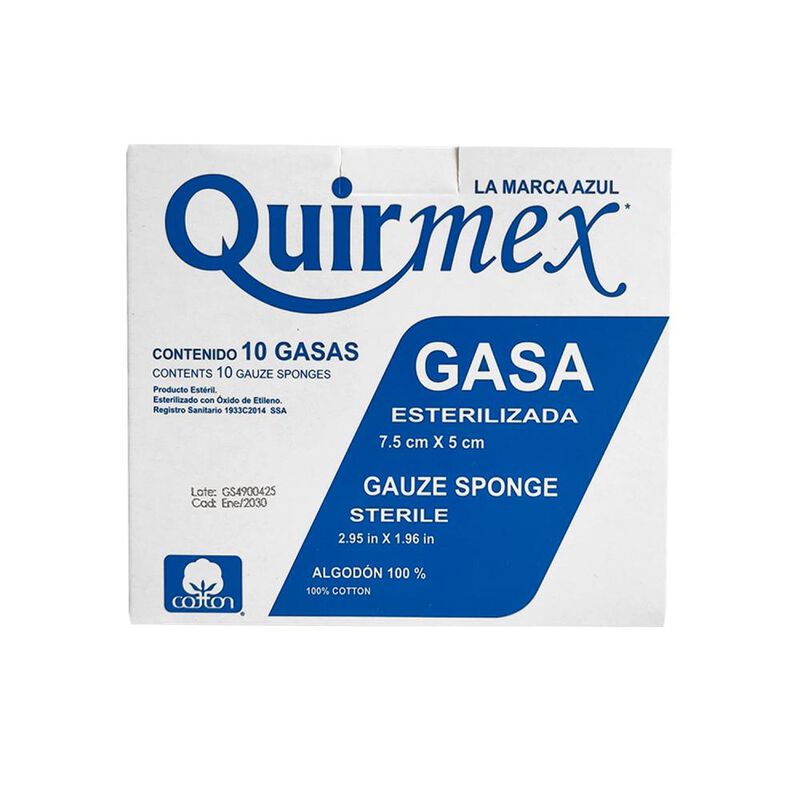Gasa Quirmex 7.5x5cm 10 Pzs image number null