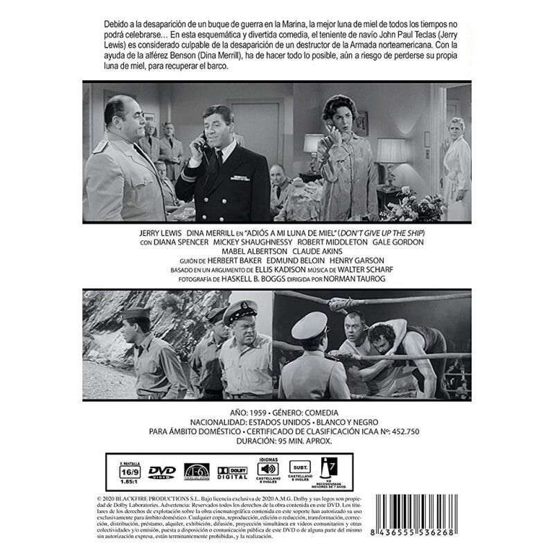 Adi&oacute;s Mi Luna De Miel [dvd] (1959) Don't Give U... image number null