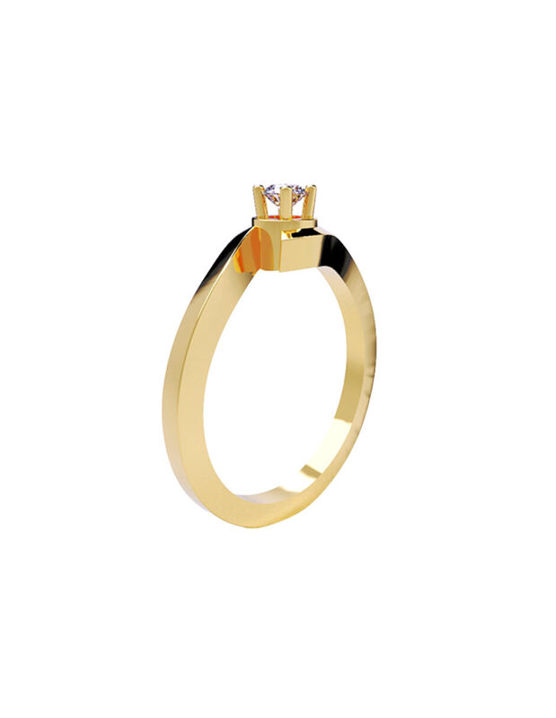 Anillo de Compromiso en Oro de 10K con Circonia... image number null