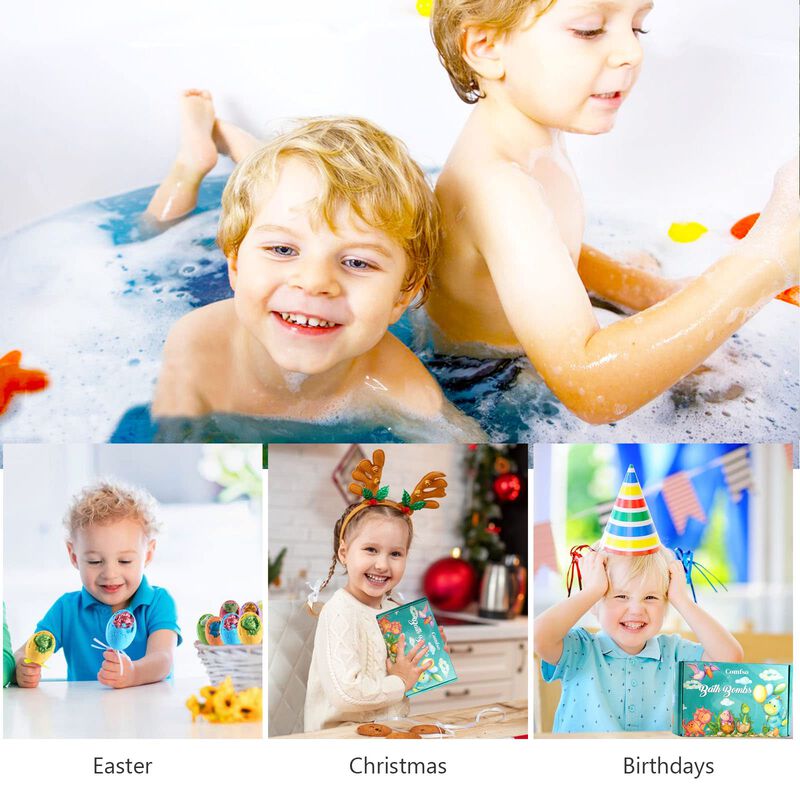 Set De Regalo Para Ni&ntilde;os Bath Bombs Comfso Dino... image number null