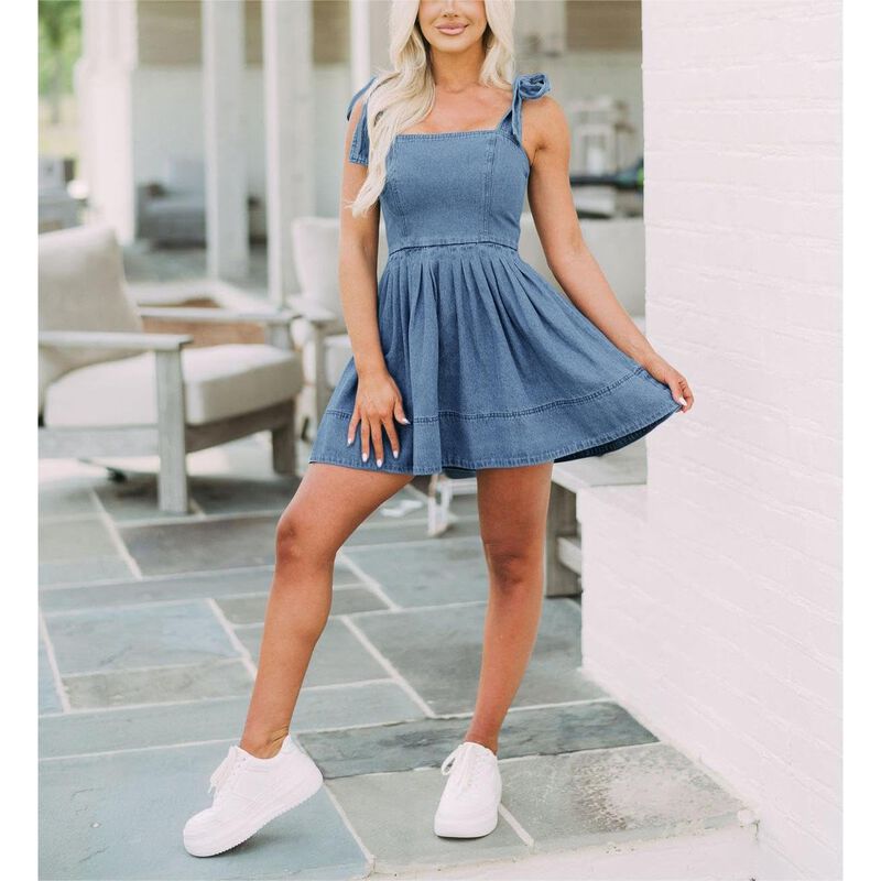 Vestido Mini Denim Loveimgs - Talla Peque&ntilde;a Azu... image number null