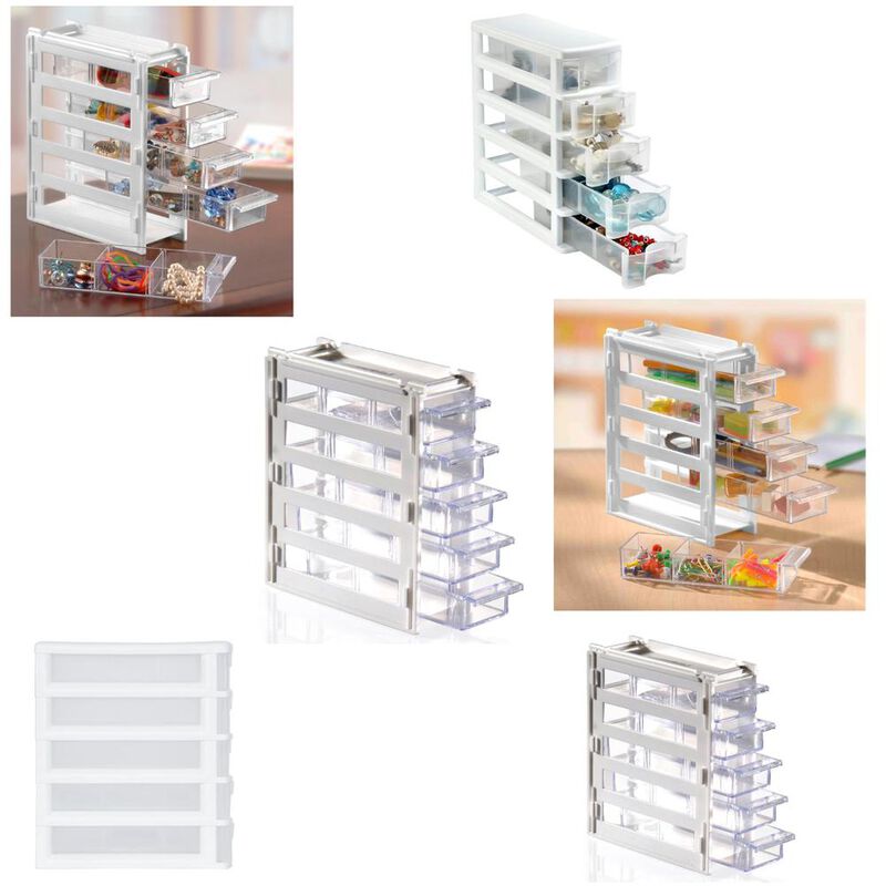 6 Mini Organizador Italhome 8105bl 5 Cajones 3 ... image number null