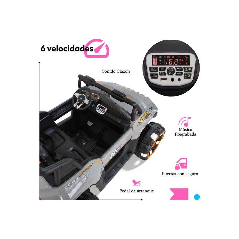 Carro El&eacute;ctrico 4x4 12v Con Control Remoto, Blu... image number null
