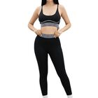Conjunto Deportivo 2 Piezas Top Y Leggings CONJ-080 Negro Mujer Gym Yoga O Casual