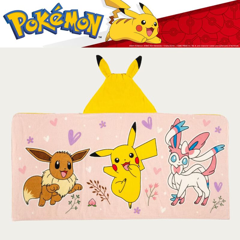 Toalla Con Capucha Franco Pok&eacute;mon Girl Anime Ki... image number null