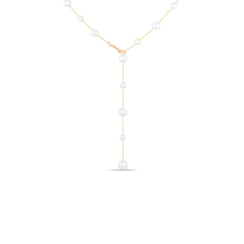 Collar Oro Amarillo 14k Perlas Blancas Ajustabl... image number null