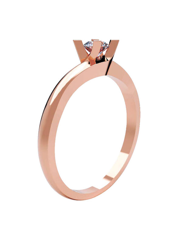 Anillo de Compromiso en Oro de 14K con Circonia... image number null