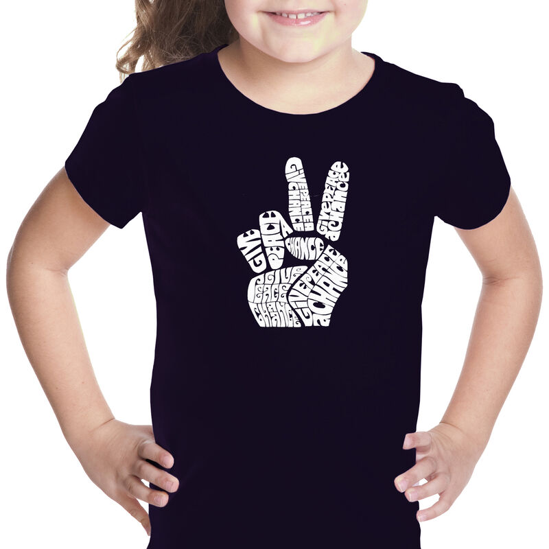 Camiseta Word Art Para Ni&ntilde;a - Dedos de Paz - Ne... image number null