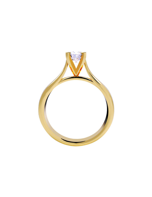 Anillo de Compromiso de 14K con Diamante de Lab... image number null