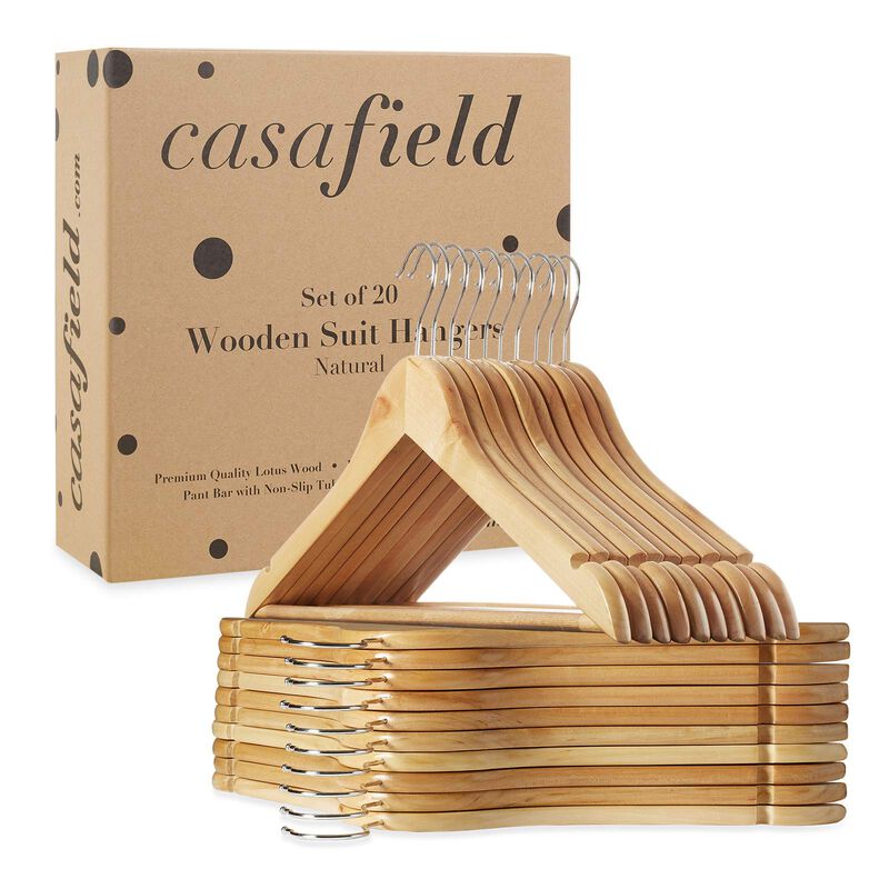 Perchas Para Trajes Casafield 20 De Madera Natu... image number null
