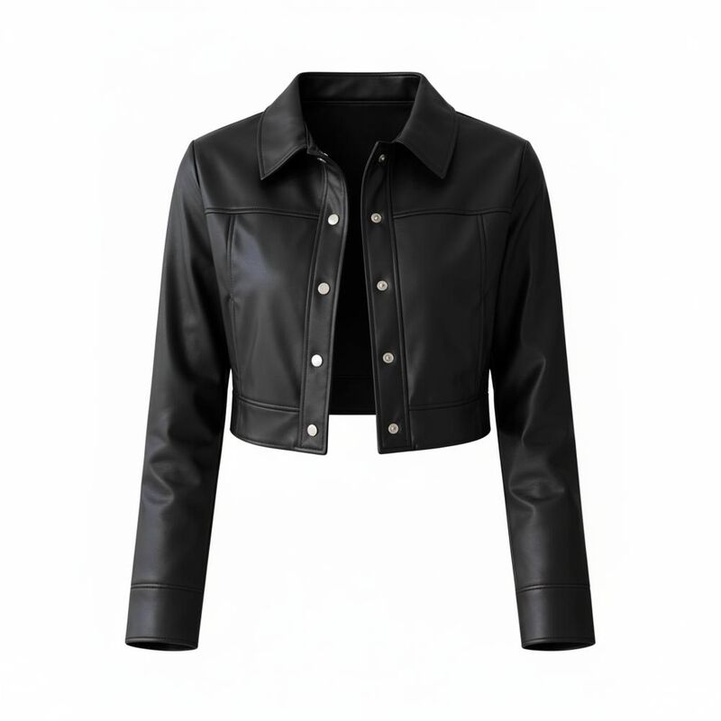 Chaqueta corta de vinipiel image number null