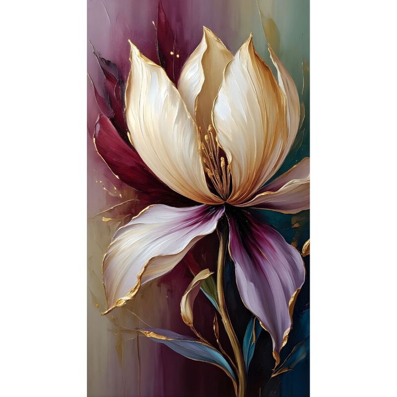 Cuadro Decorativo Impreso 40x60cm Pet&aacute;los Oro y... image number null