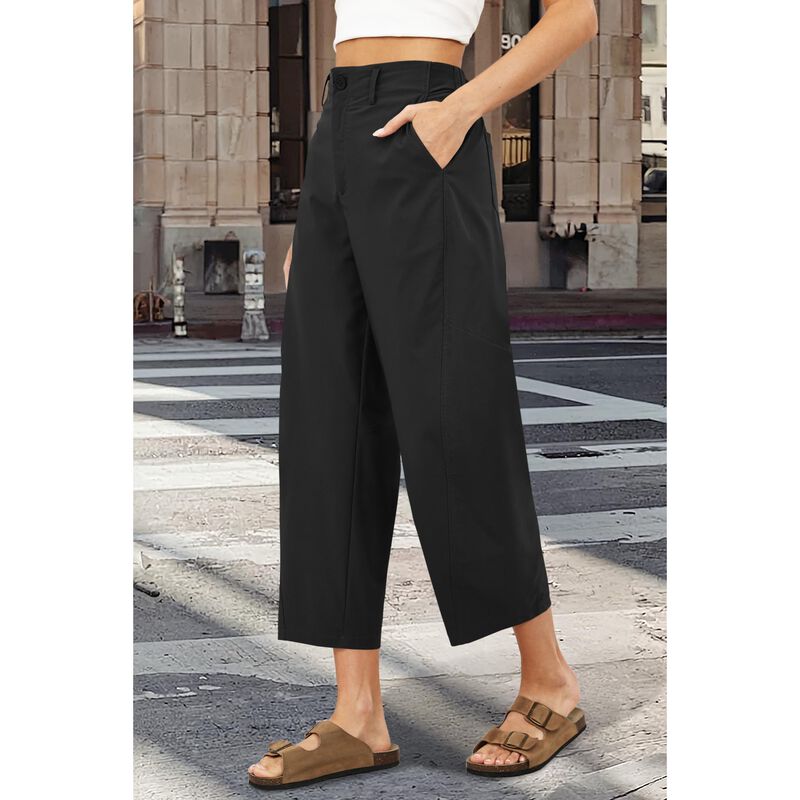 Pantalones Egockal Pierna Barril Mujer Bolsillo... image number null