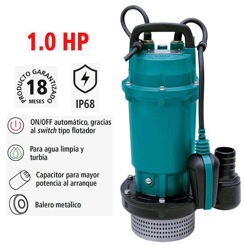 Bomba Sumergible Para Agua Turbia 1.0 Hp image number null
