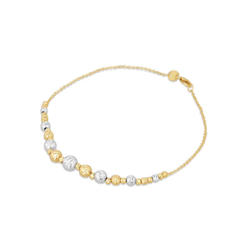 Pulsera De Oro Amarillo Y Blanco 14k (21.5 Cm A... image number null
