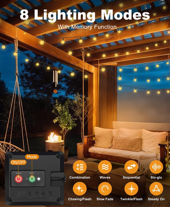 Luces De Cadena Solares Btfarm 49 Pies 50 Led D... image number null