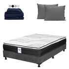 Colch&oacute;n Matrimonial Premier + Box + Almohadas 2pack + 1 Juego De S&aacute;banas Softy