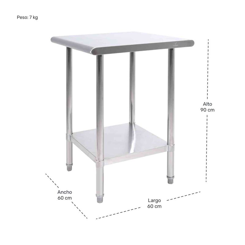 Mesa Isla Trabajo Acero Inoxidable Pasteur 60x6... image number null