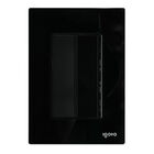Placa Armada Cristal IGOTO CRIS1005-2005 con 1 apagador sencillo de 3 módulos COLOR NEGRO