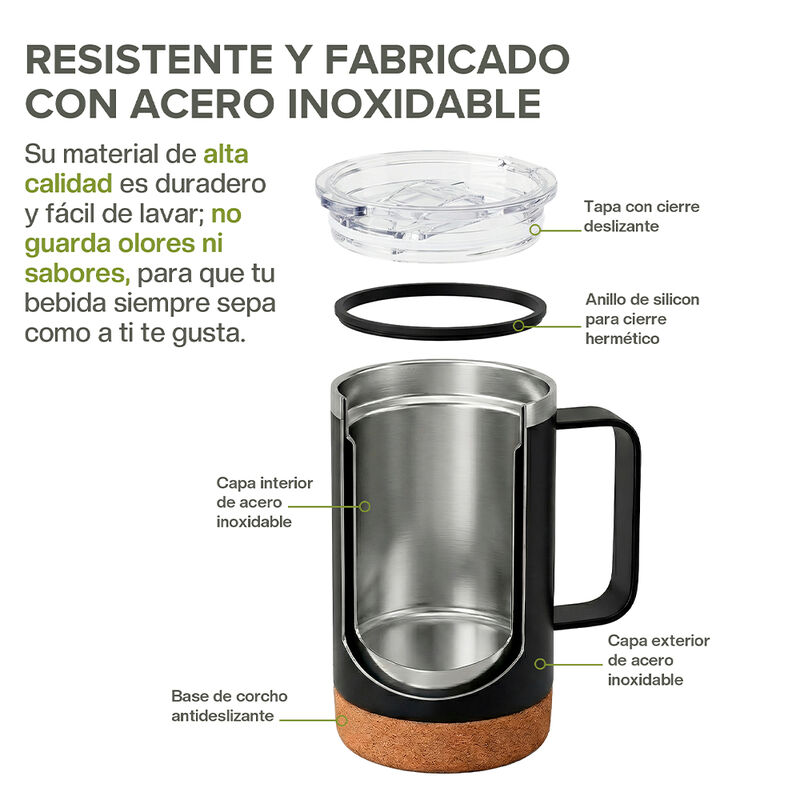 Termos para Caf&eacute; de Acero Inoxidable con Tapa A... image number null