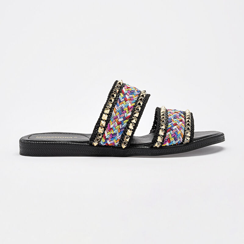 Moramora sandalia piso para mujer negro multico... image number null