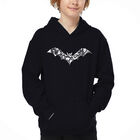 Sudadera Con Capucha Word Art Para Ni&ntilde;o - Murci&eacute;lagos Pics - Negro