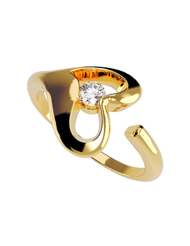 Anillo de Compromiso en Oro de 10K con Circonia... image number null