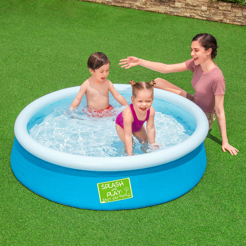 Alberca Inflable 2+ A&ntilde;os Redonda Azul con Blanc... image number null