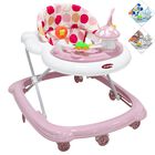 Andadera para Beb&eacute; Hongo Musical Juguetes Interactivos Altura Ajustable Ruedas de Goma Apta desde 6 meses y hasta 12 kg - Rosa