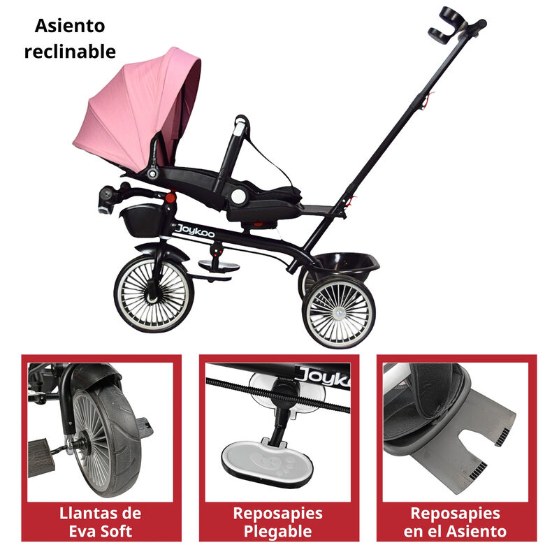 Triciclo para Niños Asiento Giratorio Reclinabl... image number null