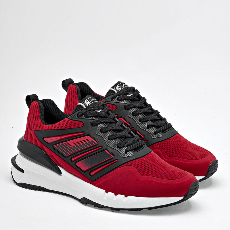 Clasben Tenis urbano para hombre rojo negro image number null