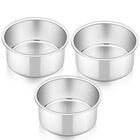 Molde Redondo P&P Chef 10 cm, Juego de 3, Acero Inoxidable