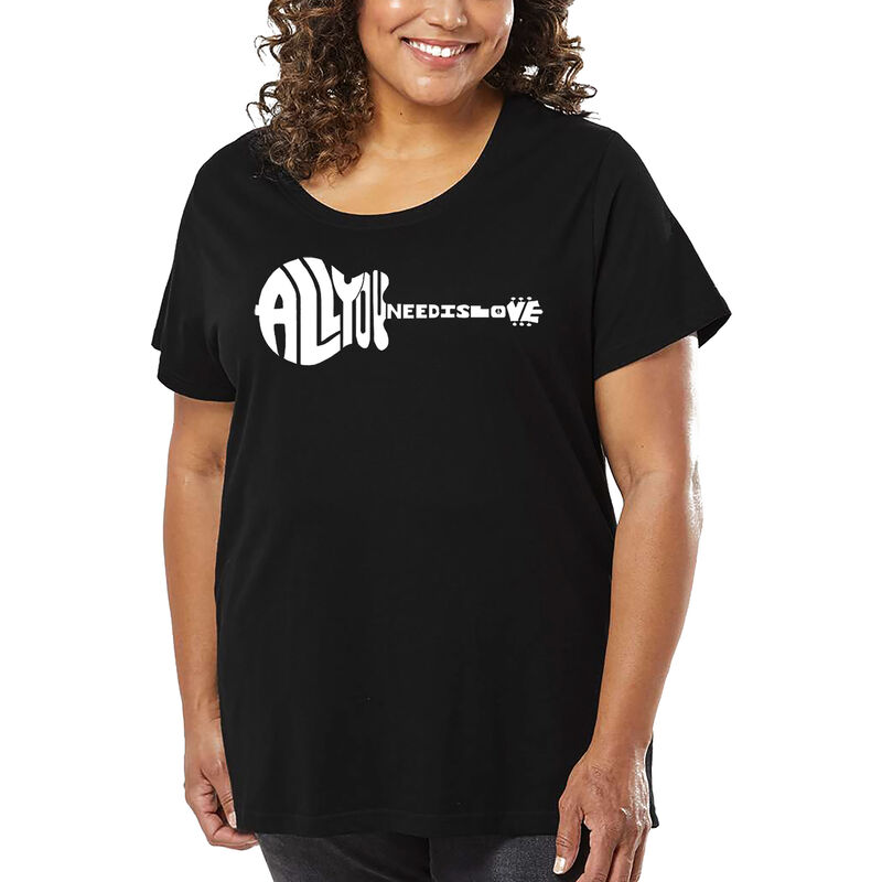 Camiseta De Talla Grande Word Art Para Mujer - ... image number null