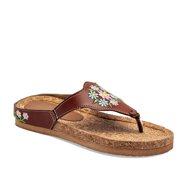 Mora Tierra sandalia piso para mujer caf&eacute; multi... image number null