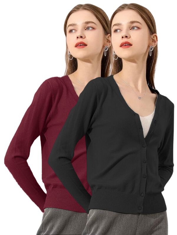 Set De 2 Suéter Abierto de Mujer con Detalles e... image number null