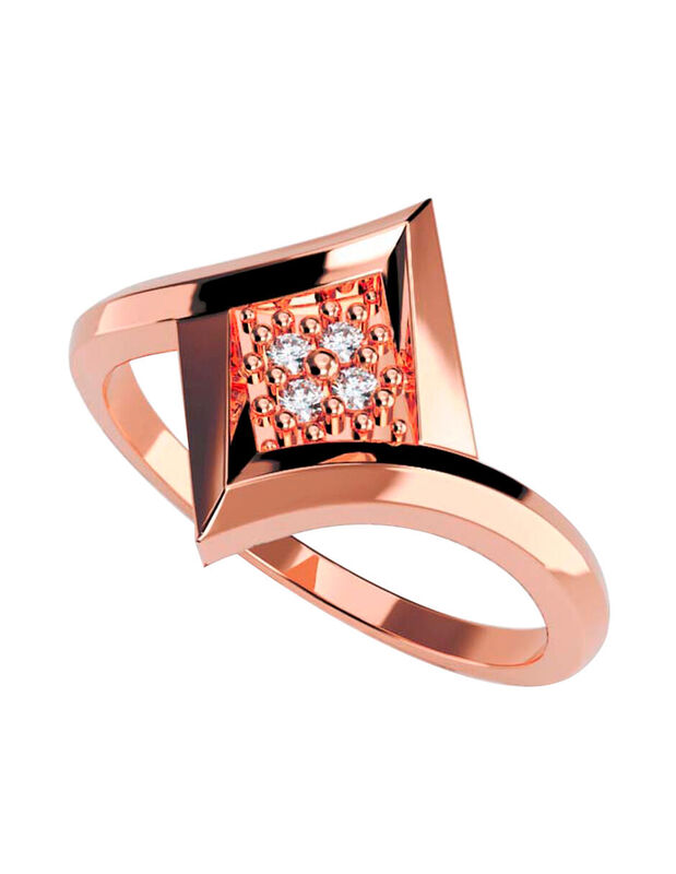 Anillo de Compromiso en Oro Rosa 14K con Circon... image number null