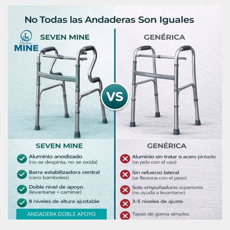 Andadera Doble Apoyo de Aluminio Plegable Refor... image number null