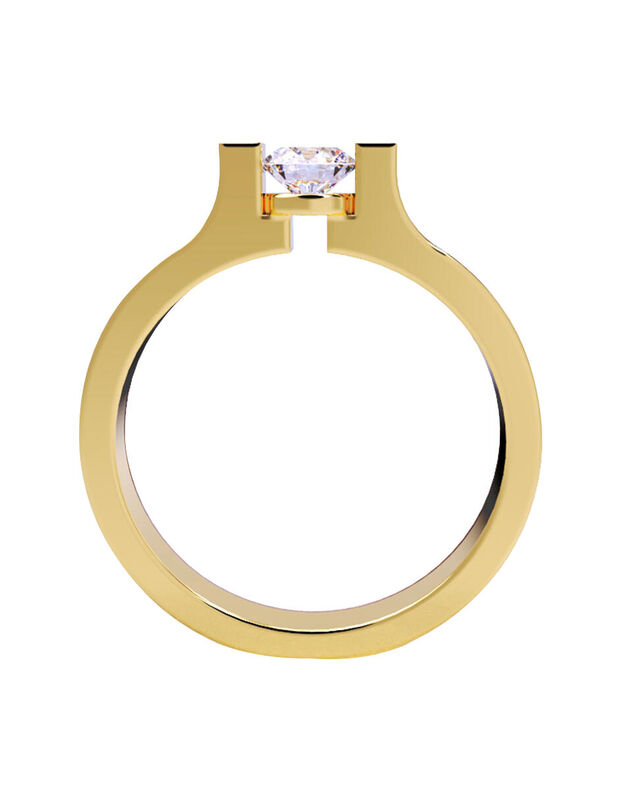 Anillo de Compromiso de 14K con Diamante de Lab... image number null