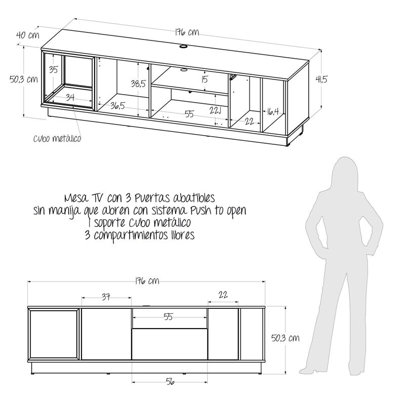 Mueble para TV Cubo Modular con Nichos , Repisa... image number null