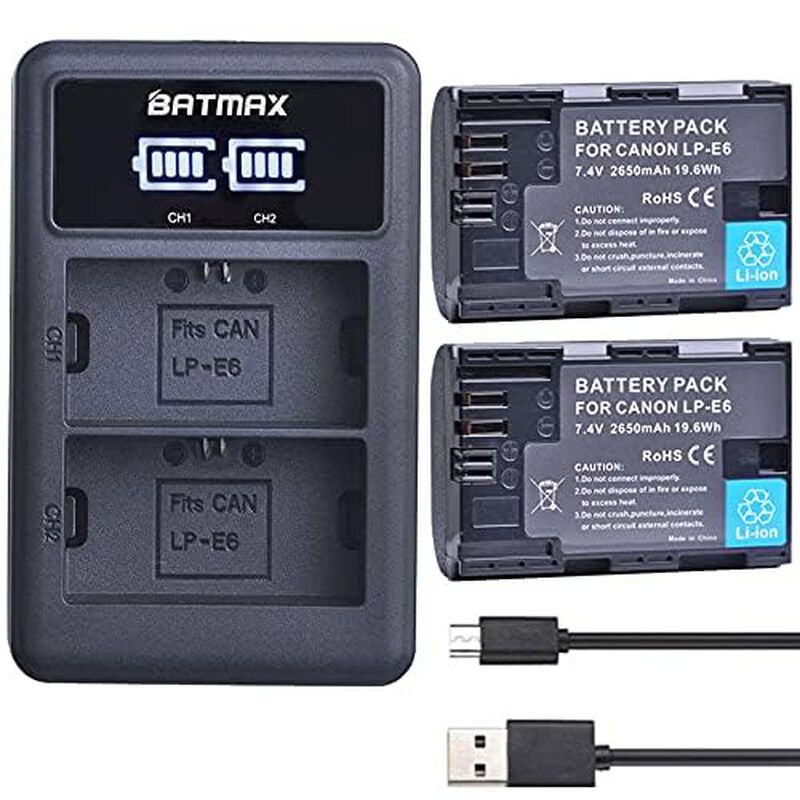 Bater&iacute;a Batmax Lp-e6 2650 Mah Con Cargador Dobl... image number null
