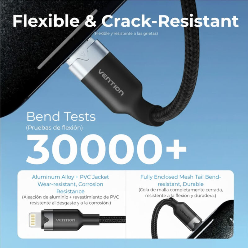 Cable para IPhone USB-C a Lightning VENTION 1M ... image number null