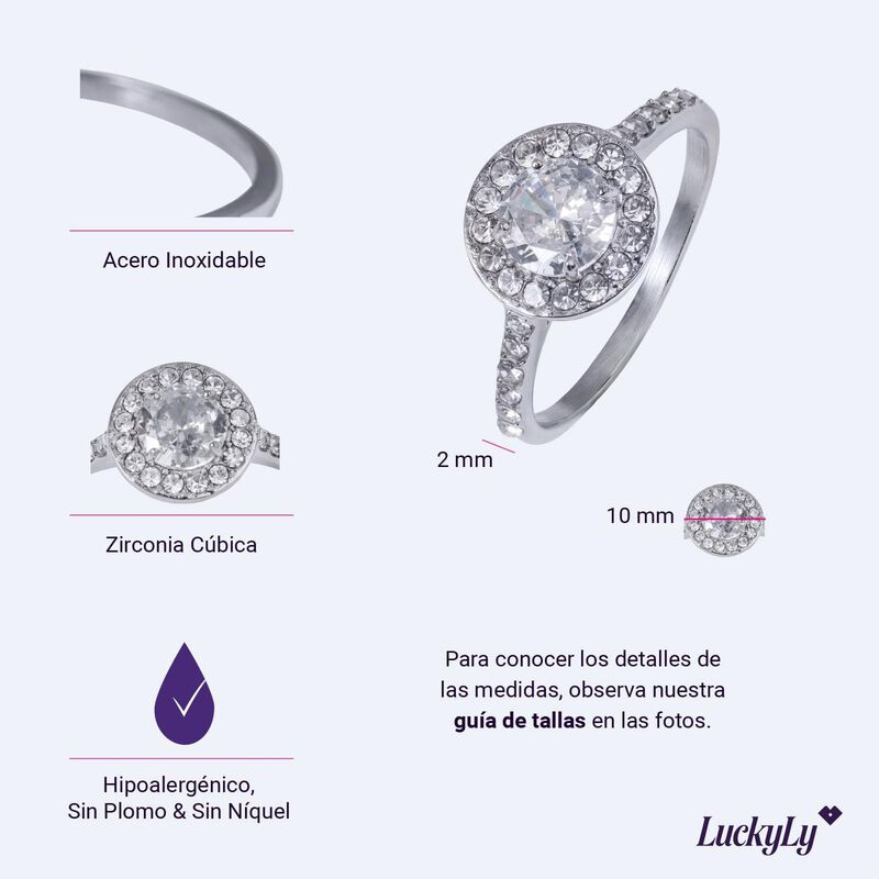 Anillo De Compromiso Luckyly Nima Ba&ntilde;o Oro Rosa... image number null