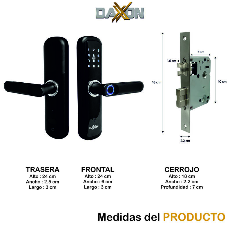 Cerradura Chapa Inteligente Wi-Fi Mod-B110 Daxx... image number null