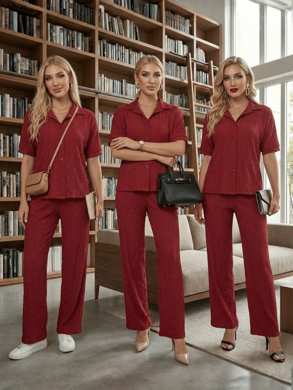 Conjunto de 2 Piezas para Mujer CONJ-0123 Vino ... image number null