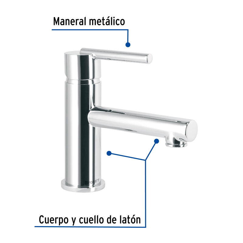 Monomando Corto Cromo para Lavabo Foset Element image number null