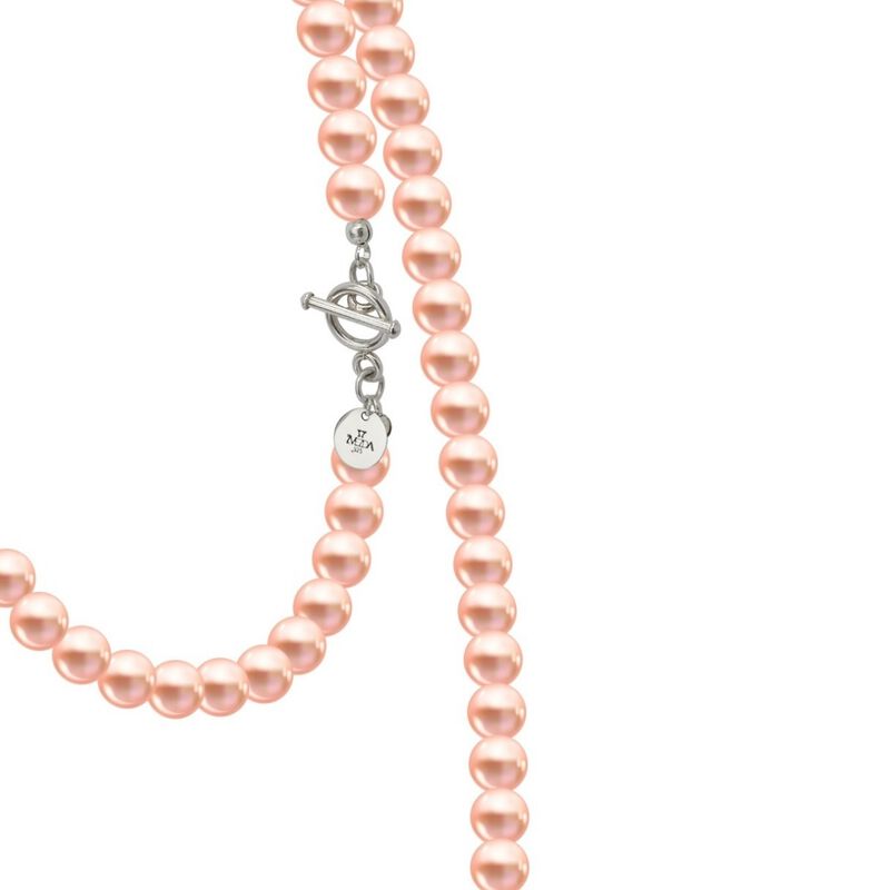 Collar y aretes Perlas de cristal triple con pl... image number null