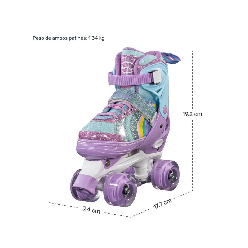 Patines 4 Ruedas Luz Led Ajustables Ni&ntilde;as Ni&ntilde;os... image number null