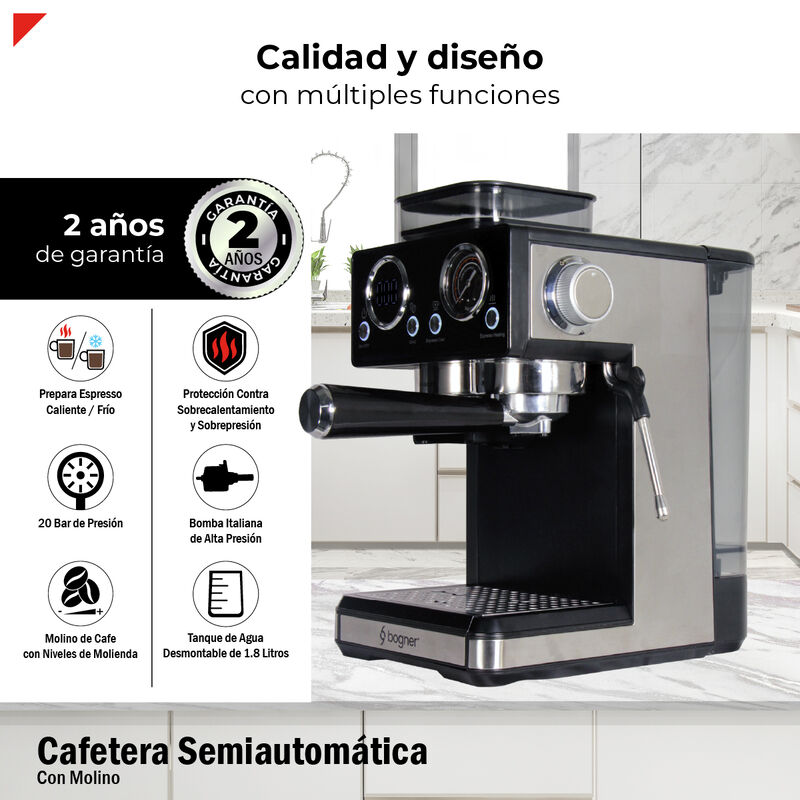 Bogner Cafetera Semiautom&aacute;tica 20B con Molino B... image number null