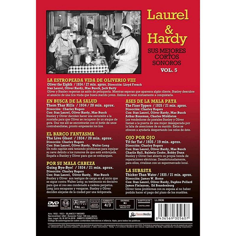 Laurel & Hardy - Sus Mejores Cortos: Volumen 5 ... image number null
