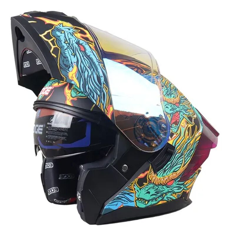 CASCO PARA MOTO DRAGON ABATIBLE DOT/ECE CON LUZ... image number null